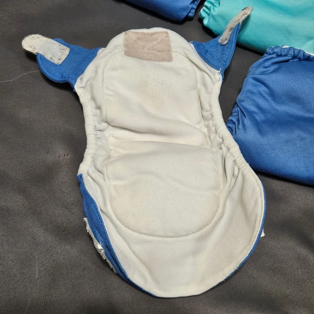 BumGenius XS Newborn Covers Lot of 8 Blue Teal Math Print
